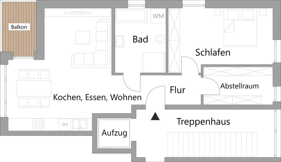 Barrierefreie Obergeschosswohnung mit Balkon im Zentrum von Neunkirchen – Bild 6