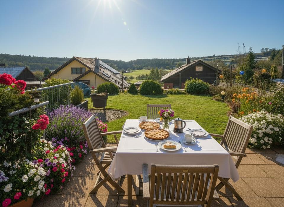 Helle 4 Zimmer Maisonette-Wohnung mit Garten und unverbaubarem Panoramablick!