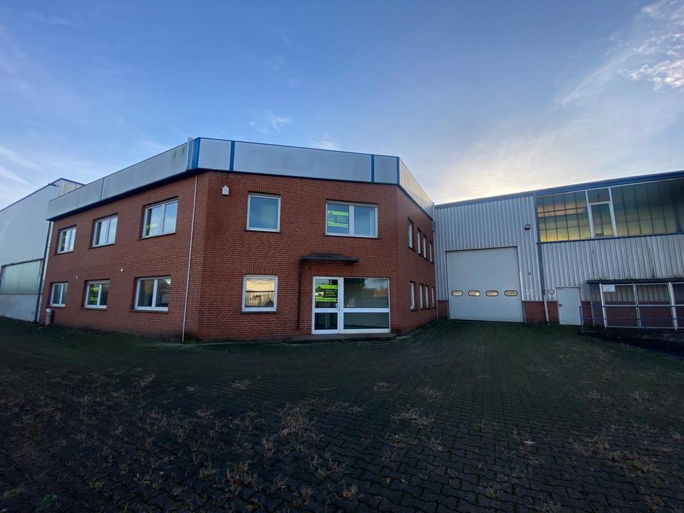 Gewerbehalle mit Portalkran und Bürofläche!