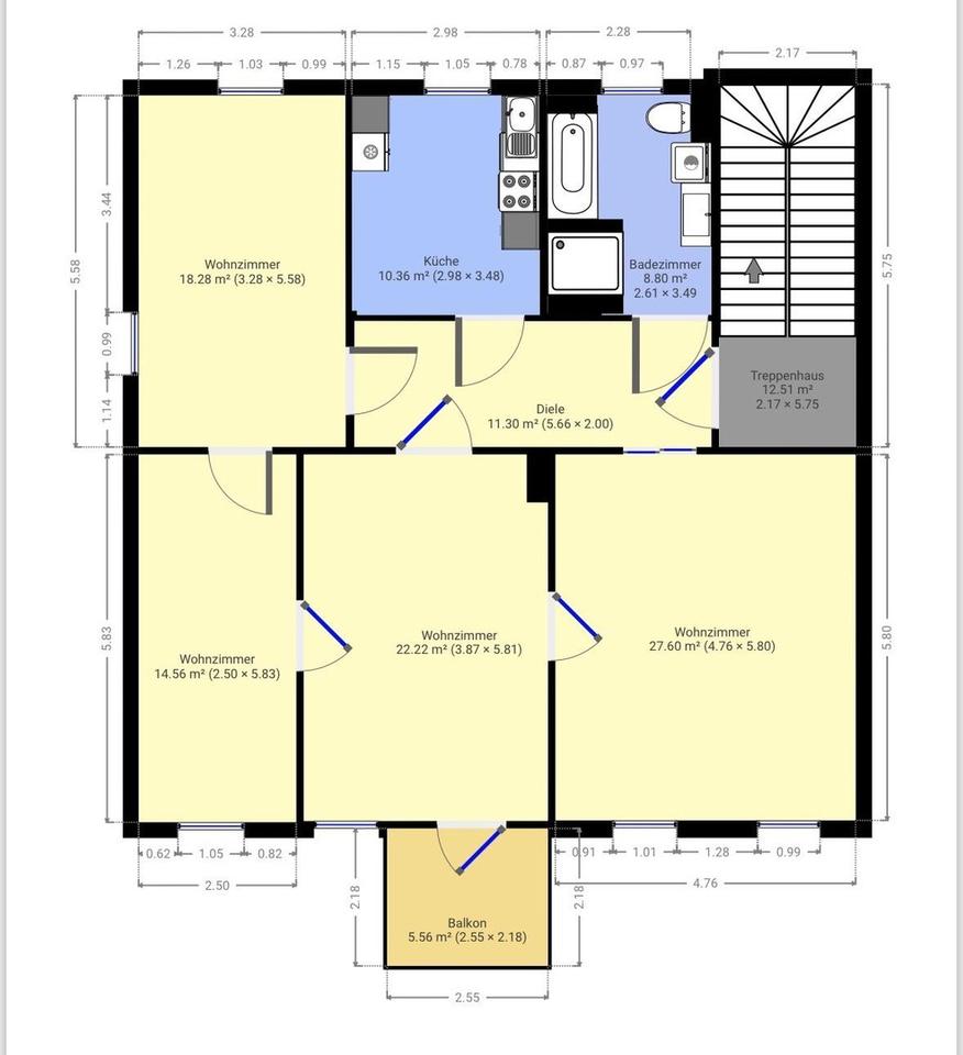 Großzügige 4 Zimmer Wohnung, 120qm frisch saniert – Bild 20