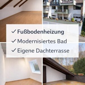 73qm mit Fußbodenheizung und eigener Dachterrasse in ruhiger Lage.