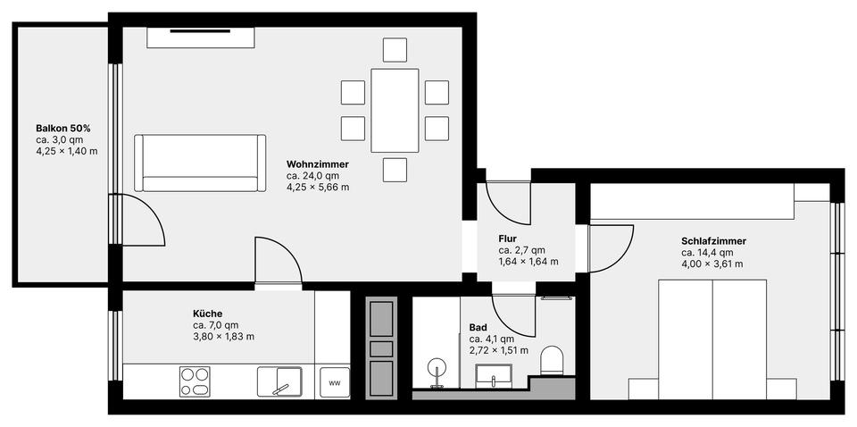 Umfassend modernisierte 2-Zi.-Wohnung | Balkon | oberste Etage | nur 3 Parteien | provisionsfrei – Bild 22