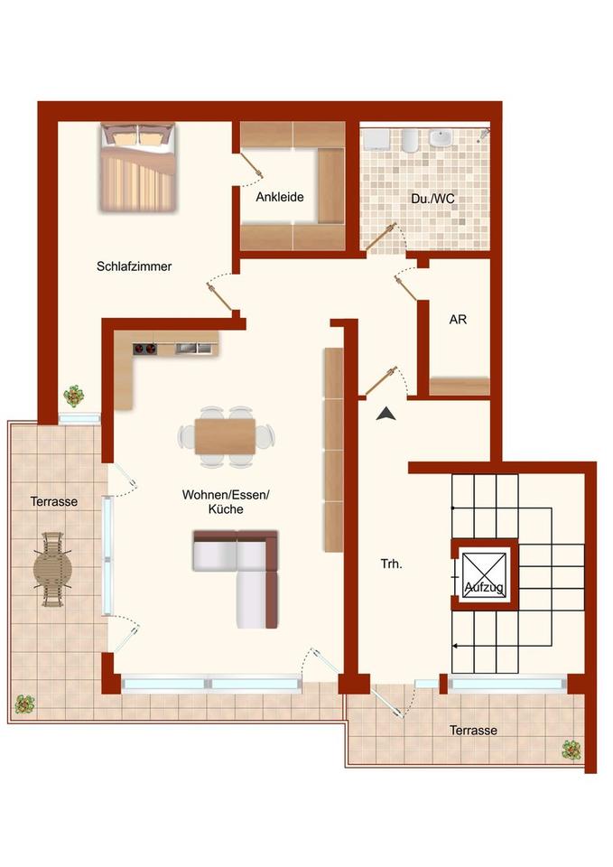 Großzügige 2-Zimmer-Wohnung mit großer Terrasse und Weitblick – Bild 10