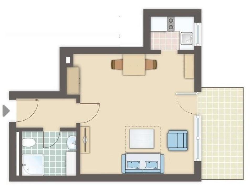 Lokstedt: 1 Zi. App., Stellplatz, Aufzug und Süd-Balkon, Nähe UKE/NDR – Bild 4