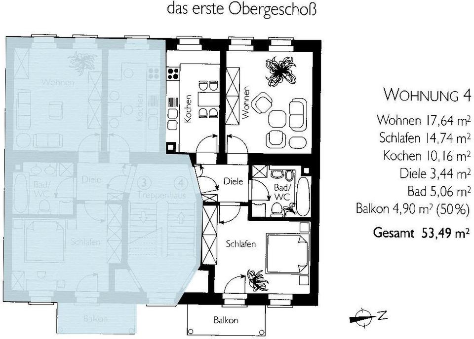 Sonnige 2ZKB Altbau Wohnung im Denkmal mit Stuck und Balkon in Gohlis Süd – Bild 11
