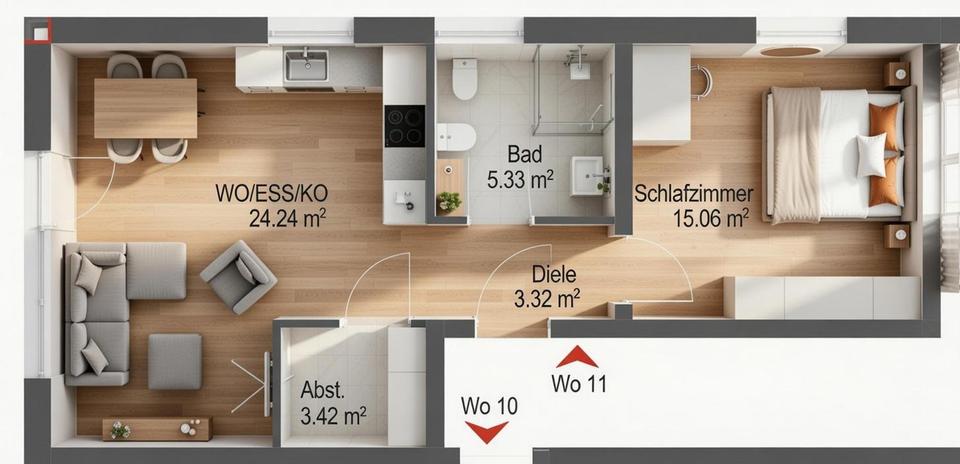 Idyllischer Rückzugsort: Moderne 2-Zimmer-Wohnung zum Erstbezug! – Bild 11