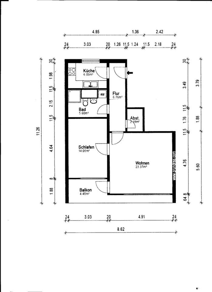 Zweizimmer vollrenoviert in Linden mit tollem Blick, barrierefrei, ruhig am Ihme-Ufer – Bild 28
