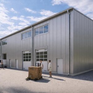 Modularer Gewerbepark Gewerbeeinheit Halle Neubau Gewerbehalle Büro Lager Werkstatt Garagenpark
