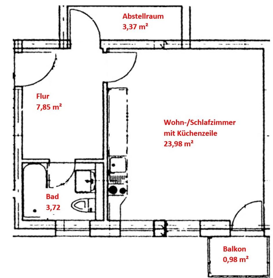 vermietete 1-Zimmer Wohnung, 2023 saniert, mit Balkon in Hamburg-Tonndorf – Bild 13