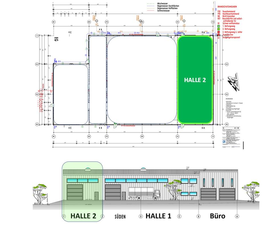 Moderne Logistikhalle / Montagehalle mit kleiner Bürofläche und WCs – Bild 10