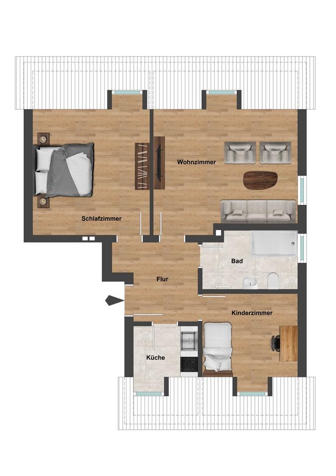Moderne 3-Raumwohnung in direkter Nachbarschaft zum Marienbergpark – Bild 15