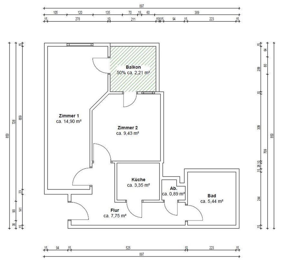 Leerstehend & frisch saniert: 2-Zimmer-Wohnung mit Loggia in bester Lage – Bild 8